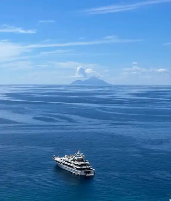 Yacht on ocean in St Barth